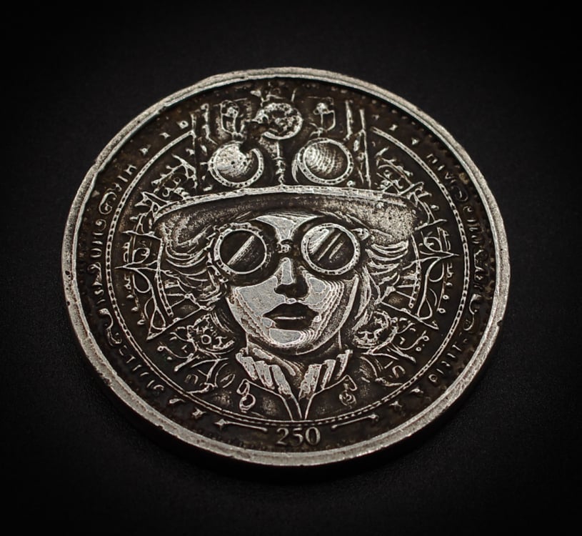 Steampunk Silver Coin