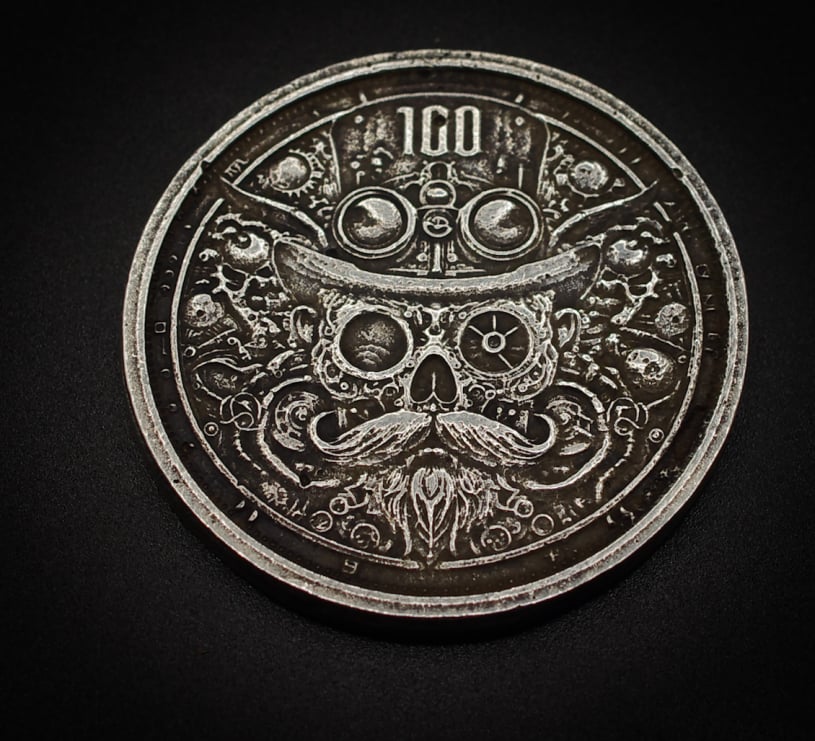 Steampunk Silver Coin